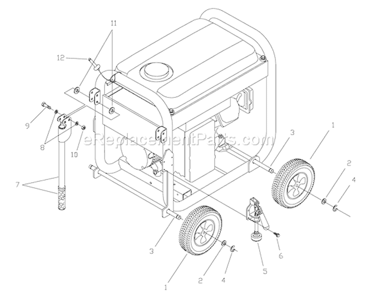 Page D Diagram and Parts List for 030381-0  Briggs and Stratton Generator